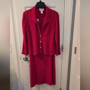 Vintage 90s Karin Stevens 2 Piece Dress And Jacket, Size 12 (1028)